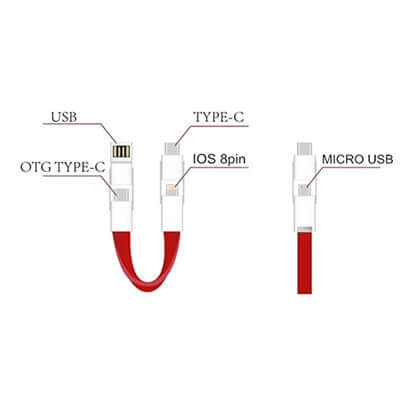 4 in 1 Magnetic Keychain USB Charging Cable Corporate Gifts Singapore