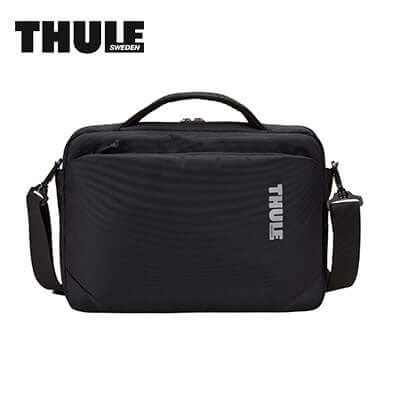 Thule Subterra MacBook Attaché 13" Laptop Bag with adjustable strap and organizational pockets.