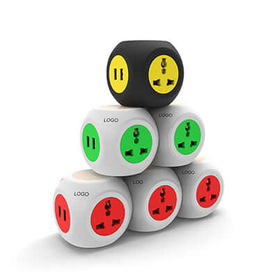 Cube Plug with LED night light and 4 USB ports. Corporate Gifts Singapore