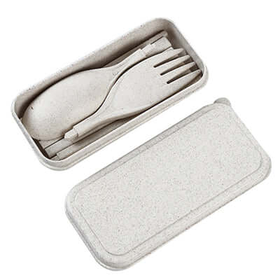 Compact Foldable Wheat Straw Cutlery Set Corporate Gifts Singapore