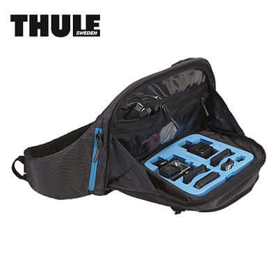 Thule Legend Gopro Sling Pack with organized compartments for cameras and accessories.