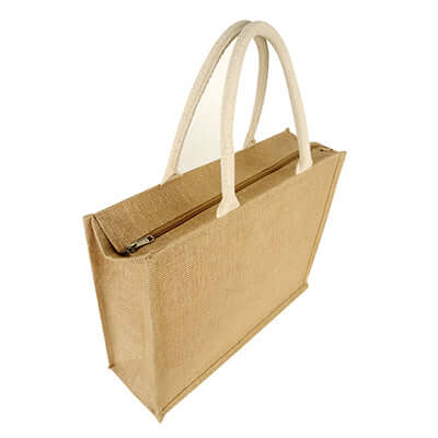 Eco Friendly Jute Tote Bag with zip Corporate Gifts Singapore