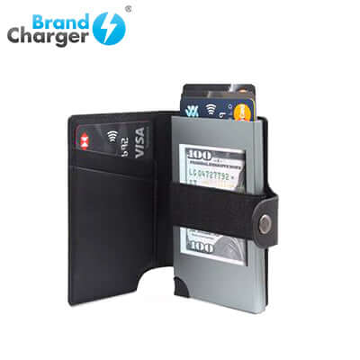 BrandCharger Wally Porto RFID Leather Credit Card Holder with cards and cash