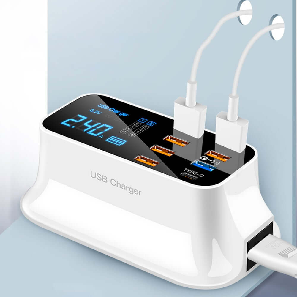 40W 8 Ports Fast Charger with LED Display Corporate Gifts Singapore