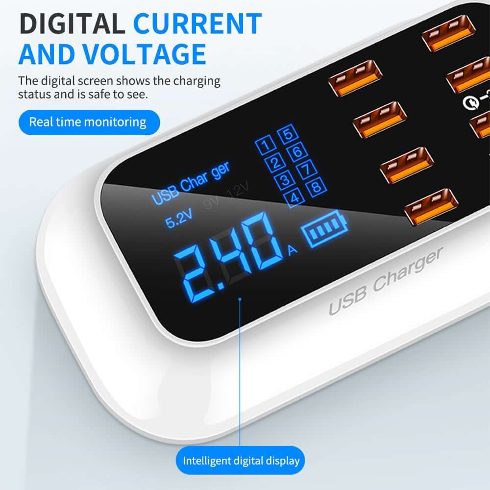 40W 8 Ports Fast Charger with LED Display Corporate Gifts Singapore