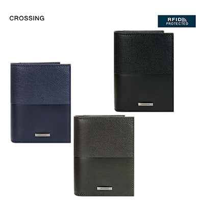 Crossing Infinite Short Leather Wallet With Coin Pouch RFID in three colors with RFID protection.