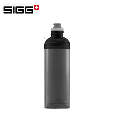 SIGG Sexy 600ml Water Bottle with silicone mouthpiece in sleek gray design.