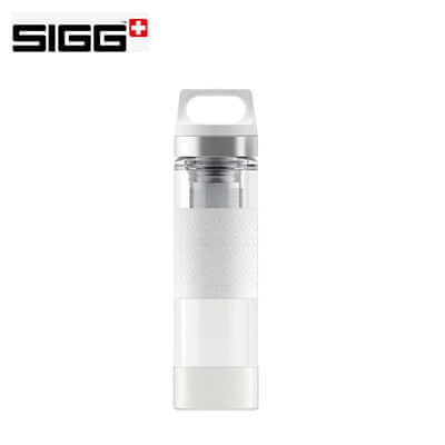 SIGG Hot & Cold Glass WMB Thermo Bottle 0.4 l with double-layer insulation for hot and cold drinks.