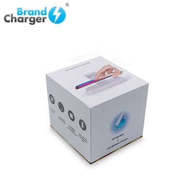 BrandCharger Apollo UV Sterilizer Wireless Charger packaging showing wireless charging and sterilization features.