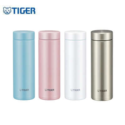 Tiger Stainless Steel Ultra Light Mug MMP-J in four colors, perfect as a corporate gift for outdoor activities.