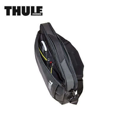 Thule Subterra MacBook Attaché 13" Laptop Bag showing front-loading organization panel features.