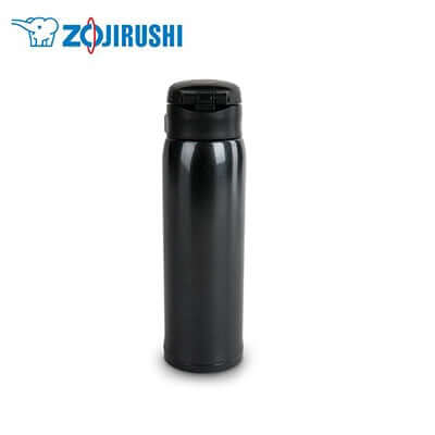 ZOJIRUSHI Stainless Mug Bottle in sleek black design, ideal for corporate gifts and maintaining beverage temperature.