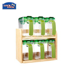 Lock & Lock Slim Seasoning Case 6pcs Set with Wooden Rack Corporate Gifts Singapore