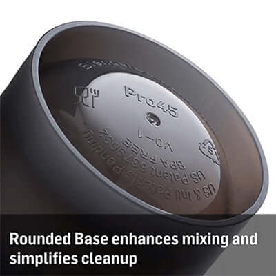 BlenderBottle Pro 45oz Shaker Bottle rounded base for easy mixing and cleanup