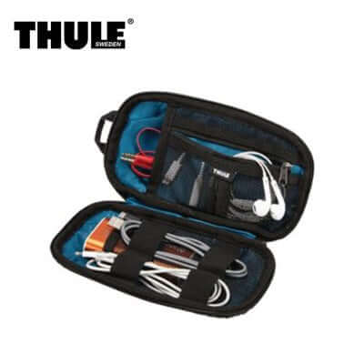 Thule Subterra Powershuttle Electronics Organizer Mini with organized cables and accessories.