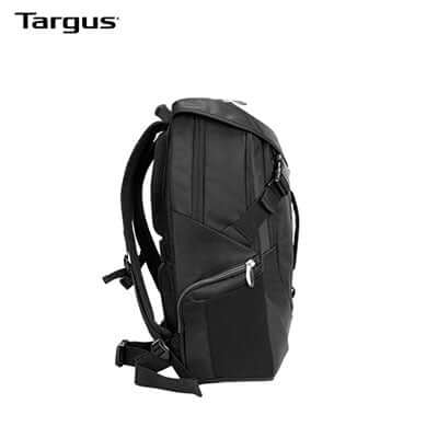 Targus 17.3” Voyager II Backpack side view showcasing ergonomic design and adjustable straps.