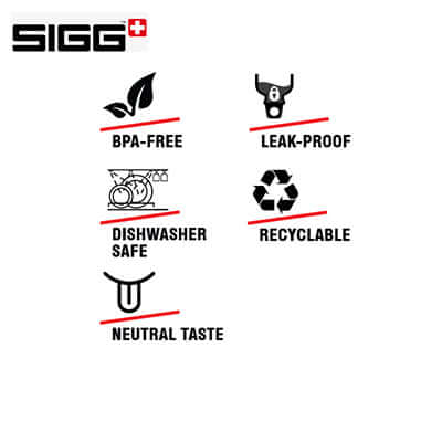 SIGG Dream 0.65L Glass Water Bottle features: BPA-free, leak-proof, dishwasher safe, recyclable, neutral taste.