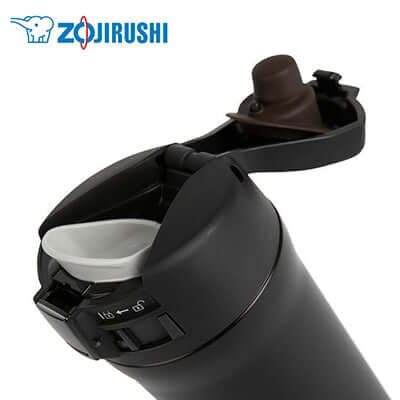 ZOJIRUSHI Stainless Steel Mug Bottle 0.48L with flip-type lid for easy sipping on the go.