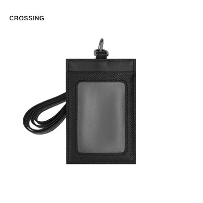 Crossing Infinite Leather Lanyard with ID window, designed for corporate gifts and business professionals.