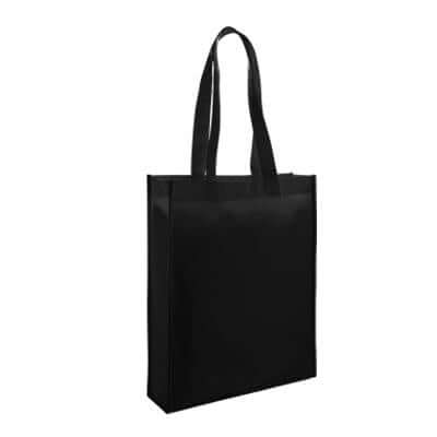 A4 Non-Woven Bag in black, stylish and eco-friendly for corporate gifts and promotions.