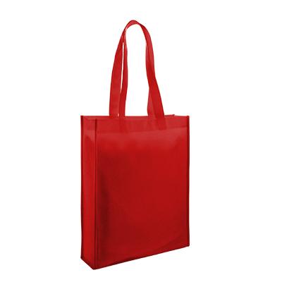 A4 Non-Woven Bag in vibrant red color, ideal for corporate gifts and eco-friendly promotions.
