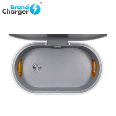 BrandCharger 2-in-1 Smart UV Sterilizer with Wireless Charger interior view with handles.