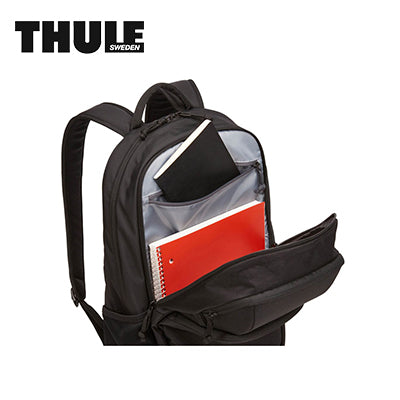 Thule Chronical 26L Laptop Backpack interior showing organized storage for laptop and notebooks.
