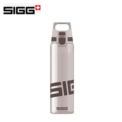 SIGG Total Clear One 750ml Water Bottle with ergonomic design and press-to-open feature, perfect as a corporate gift.