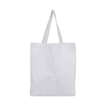 Canvas jute bag in white color, eco-friendly and versatile for carrying essentials, perfect as a corporate gift.