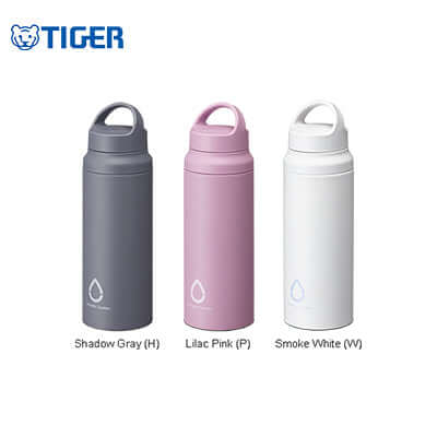 Tiger Stainless Steel Sports Thermal Bottle MCZ-A in Shadow Gray, Lilac Pink, Smoke White colors.