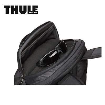 Thule EnRoute3.0 Backpack 23L showing sunglasses in the SafeZone compartment, ideal for secure storage.
