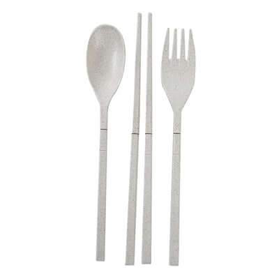 Compact Foldable Wheat Straw Cutlery Set Corporate Gifts Singapore
