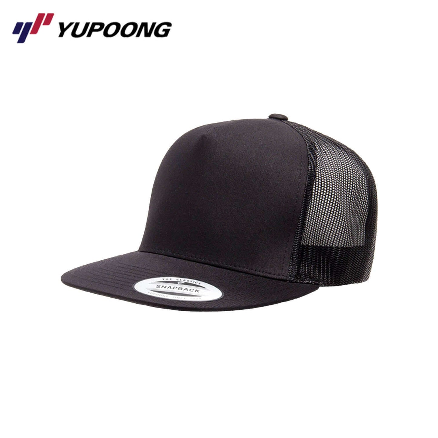 Yupoong 6006 Classic Trucker cap in black, perfect for corporate gift and stylish for any occasion.