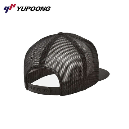 Yupoong 6006 Classic Trucker cap in black, perfect for corporate gift, versatile design for all head sizes.