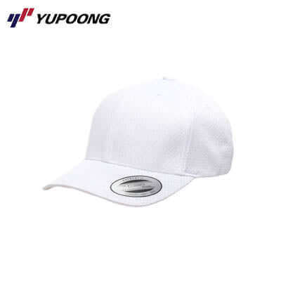 Yupoong 6008 Athletic Pro-Mesh Adjustable cap in white, ideal for corporate gift and stylish comfort.