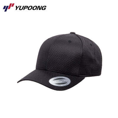 Yupoong 6008 Athletic Pro-Mesh Adjustable cap in black, perfect for corporate gifts and stylish comfort.