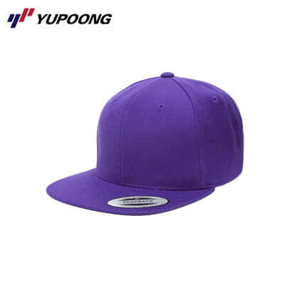 Yupoong 6089M Premium Classic Snapback in vibrant purple color profile view.