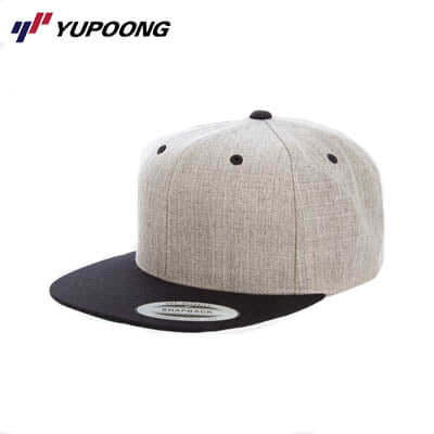 Yupoong 6089MT Premium Classic Snapback 2-tone in Heather Grey/Black, ideal for corporate gift.