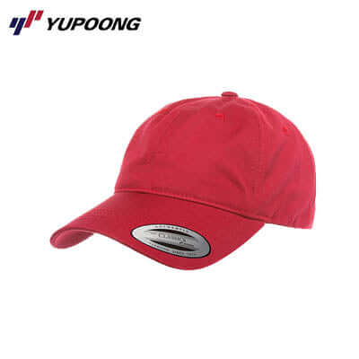 Yupoong 6245CM Dad Hat in red, a stylish and comfortable accessory perfect for casual outfits.