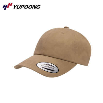 Yupoong 6245CM Dad Hat in brown color, adjustable design for comfort and style, perfect as a corporate gift.