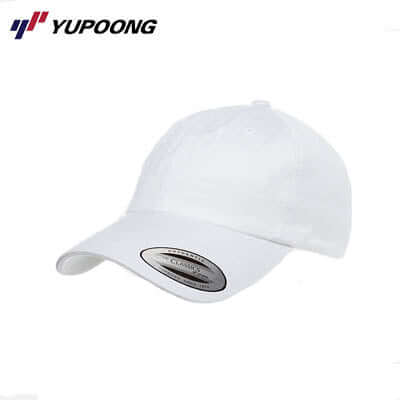 Yupoong 6245CM Dad Hat in white, a stylish corporate gift for casual outfits.