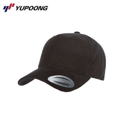 Yupoong 6363V Brushed Cotton Twill Cap in black, perfect for corporate gifts and stylish casual wear.