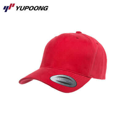 Yupoong 6363V Brushed Cotton Twill Cap in red, perfect for corporate gifts and versatile style.