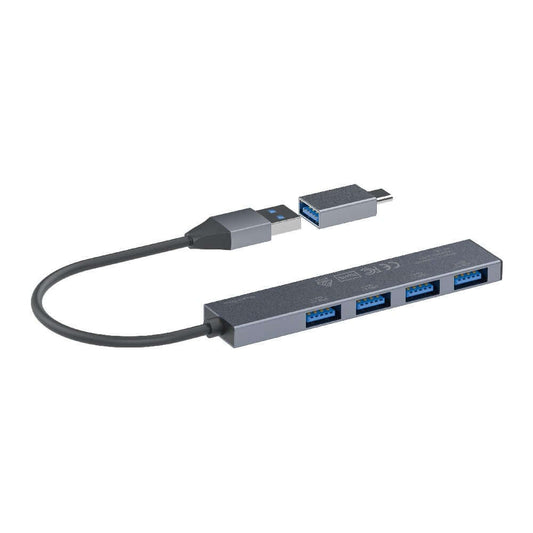 Verbatim 4-in-1 USB Hub with Type C Adaptor showcasing four USB-A 3.1 ports and Type C connection.