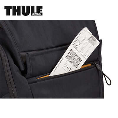 Thule Paramount Backpack 27L pocket with travel documents for organized commuting.