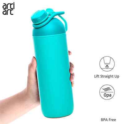 artiart Artist Suction Bottle in turquoise, featuring lift straight up design and BPA-free material.