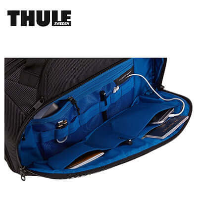 Interior view of Thule Crossover 2 15.6″ Laptop Bag showing organized compartments and RFID blocking pocket.
