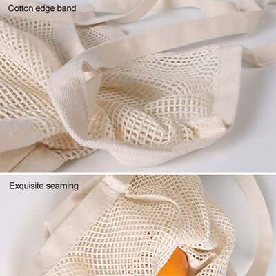 Eco friendly Reusable Washable Natural Organic Cotton Mesh Bag Corporate Gifts Singapore