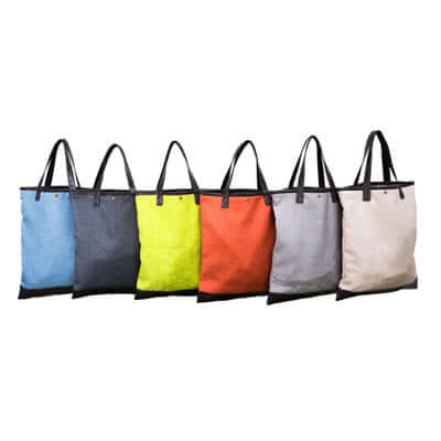 Foldable Shopping Cart Bag in various colors: Blue, Dark Grey, Green, Orange, Grey, and Natural.
