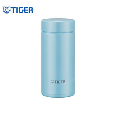 Tiger Stainless Steel Bottle MMP-J1 in blue color, perfect for corporate gifts with vacuum insulation technology.